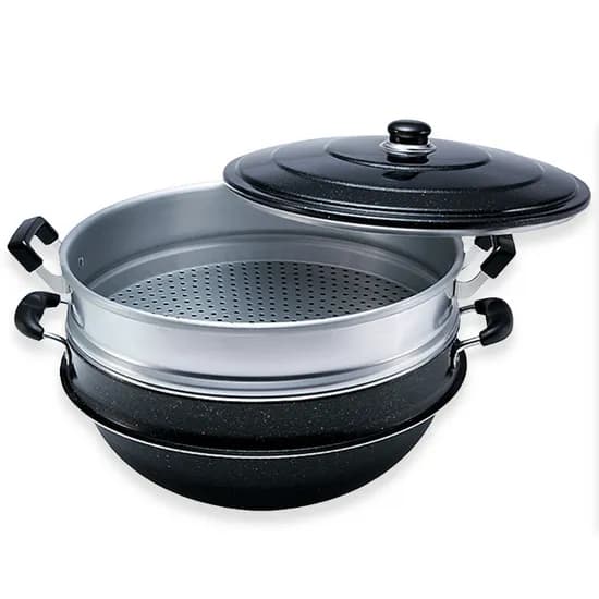 유유마트 국산 멀티 5중코팅 다용도 2단 찜솥 냄비, 36cm, 1개