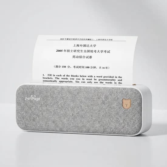페리페이지 휴대용 프린터, 블루투스, 무선, 열전사, 미니, A4, 3롤 화이트 라벨 [107mm], 1개