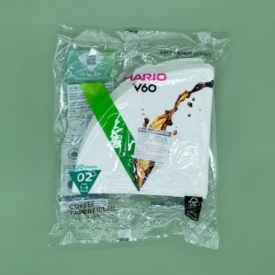 하리오 2-4인용 핸드드립 커피 필터 여과지, 화이트, VCF 02 100W, 100매입, 1개
