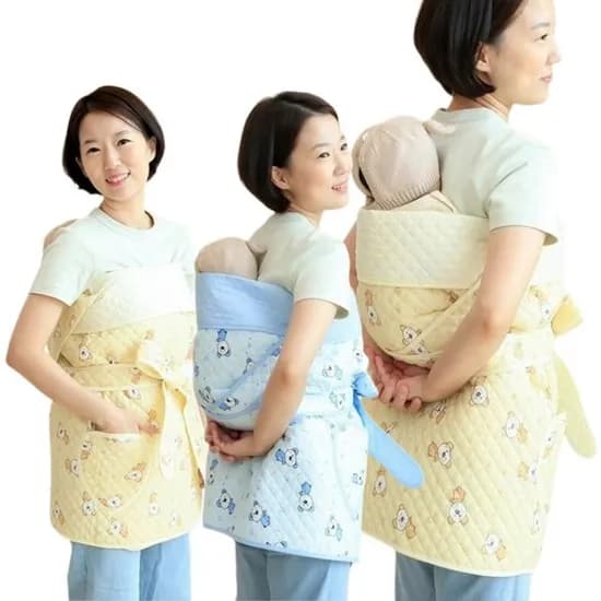 나와니스 사계절 전통 일자형 포대기 아기곰블루 7부 1개