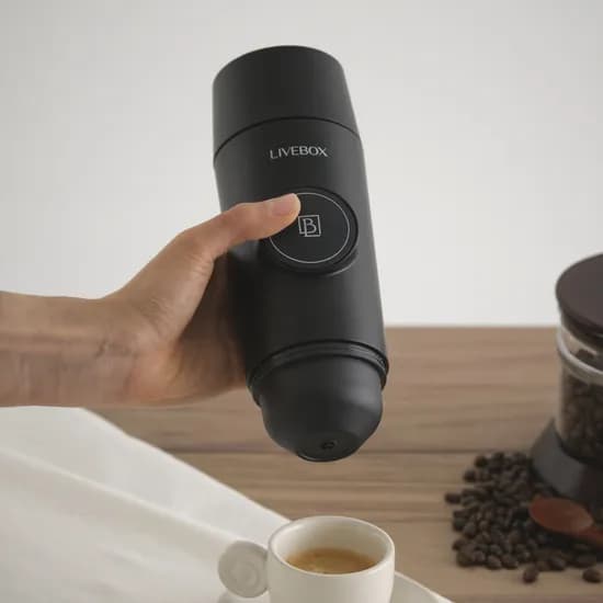 라이브박스 포터블 커피머신 PE11820B, 블랙