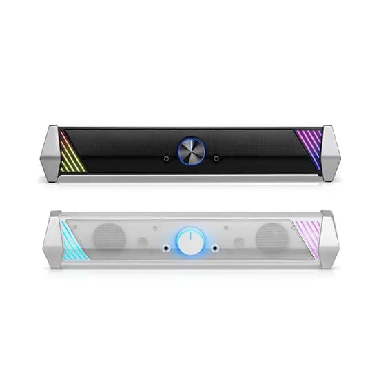 브리츠 2채널 LED 컴퓨터 PC 게이밍 스피커 사운드바, BZ-SP300X, RGB, 화이트, 1개