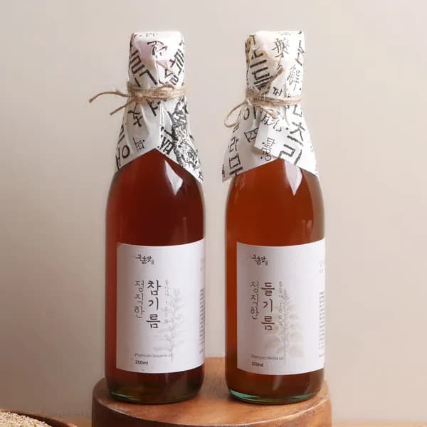 고참맛 정직한 참기름 350ml 1개 + 정직한 들기름 350ml 1개
