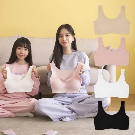 어나더디 더아이 주니어 심리스 브라, 혼합(스킨1+화이트1), J2