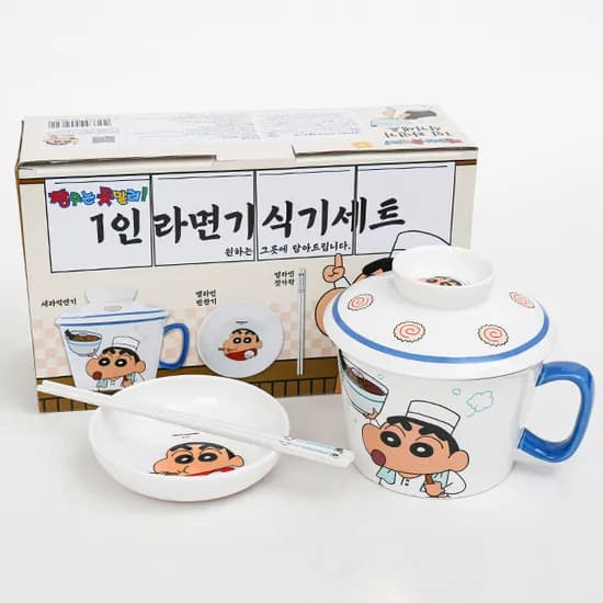 짱구 1인 라면기 식기세트