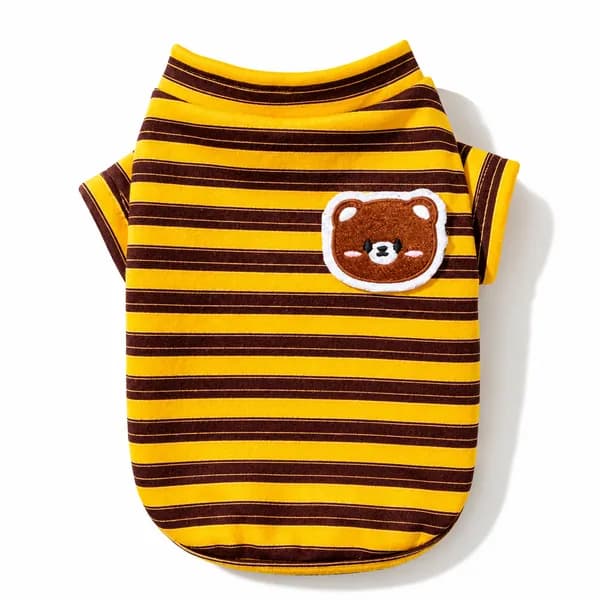 모모앤호야 줄무늬 티셔츠 노란 곰돌이 M 1개 8,500원