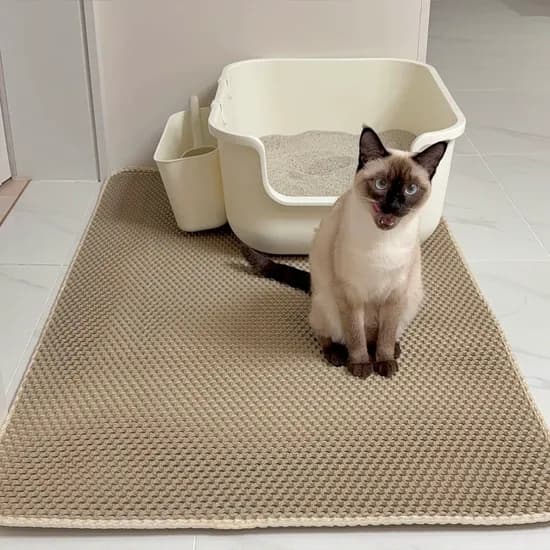 고양이 화장실 모래 매트, 중형, 베이지, 1개