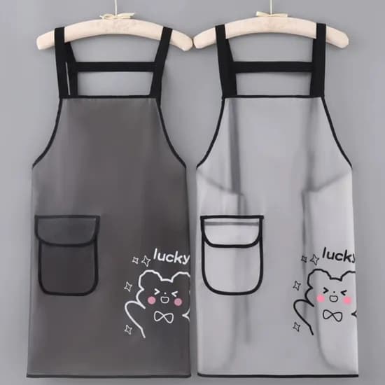 베네피온 곰돌이 TPU 방수 우레탄 앞치마, 화이트, 1개