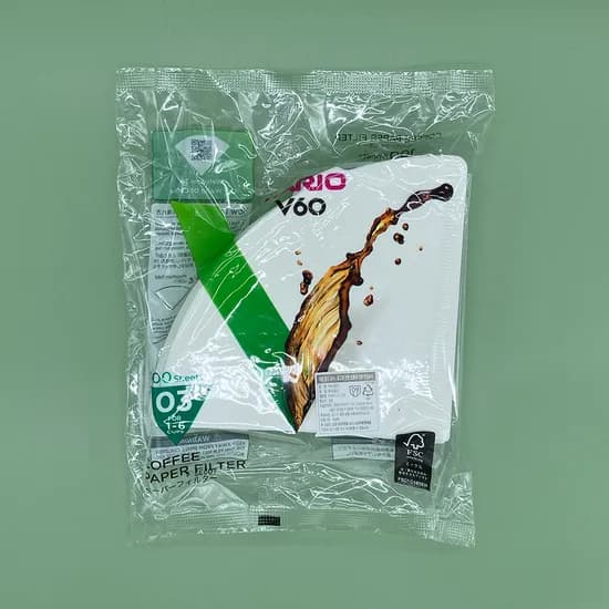 하리오 V60 핸드드립 커피 필터 여과지, 4-7인용, 화이트, VCF 03 100W, 100매입, 1개