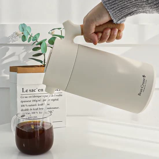 뉴리스 진공 보온보냉 주전자, 크림화이트, 1.4L, 1개