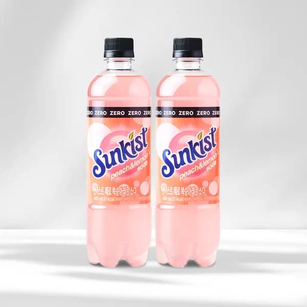 썬키스트 제로 복숭아레몬소다 600ml 24개