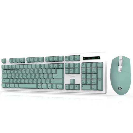QSENN MK450 무선 키보드 마우스 세트, 일반형, 민트, 1개
