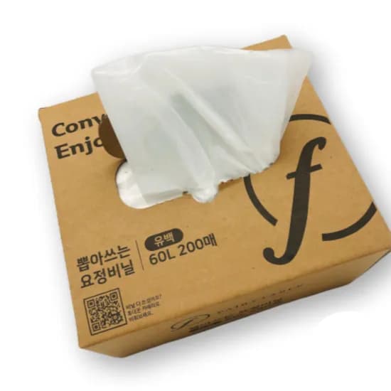 뽑아 쓰는 분리수거 재활용 쓰레기 봉투, 200매, 60L, 1개