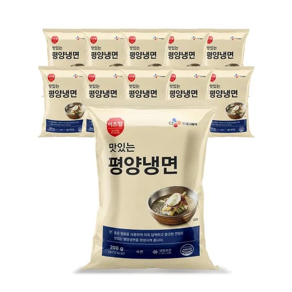 CJ프레시웨이 이츠웰 맛있는 평양냉면 면단품 200g 10개 11,700원