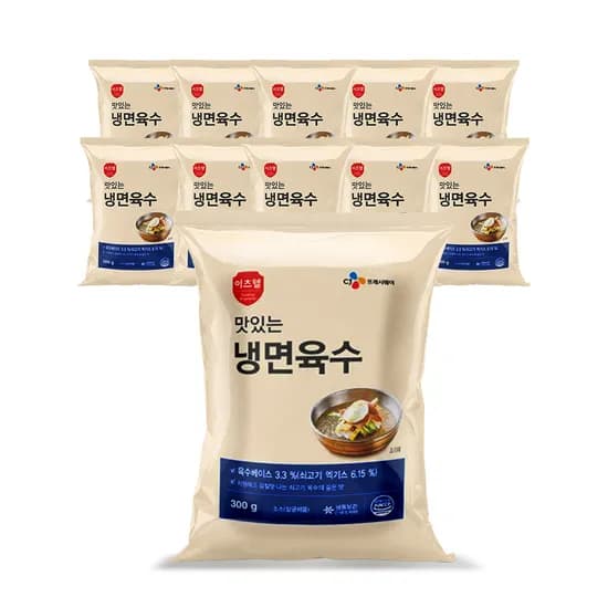 CJ프레시웨이 이츠웰 맛있는 냉면육수 300g 10개
