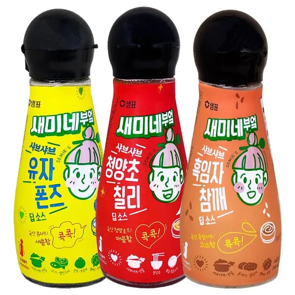 새미네부엌 샤브샤브 소스 3종 세트 (유자폰즈·칠리·흑임자참깨) 260g