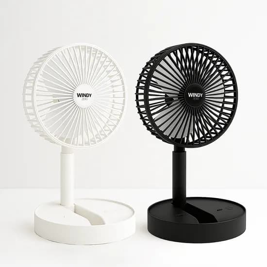 몬스터엑센 무선 탁상형 USB충전식 저소음선풍기 화이트 블랙 1개