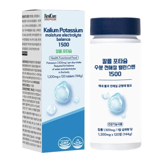 리얼케어 칼륨 포타슘 수분 전해질 120정 1개
