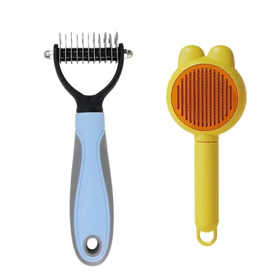 뽀빠이형 강아지 털제거기, 소형, 옐로우, 1세트