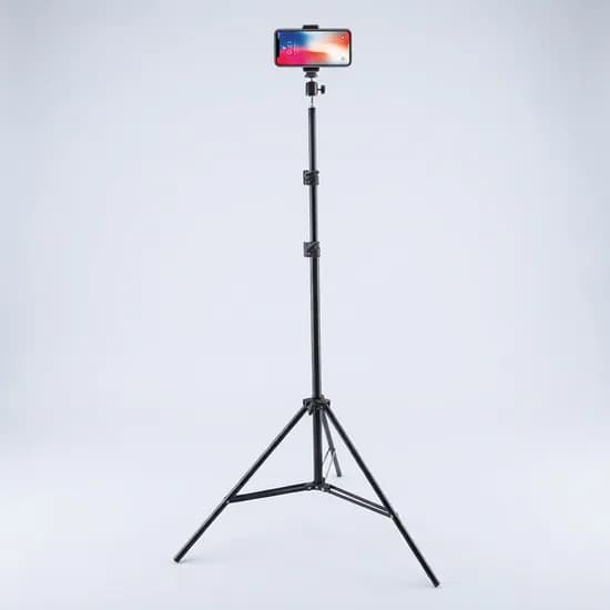 테크 휴대폰 거치대 스탠드 TS-16 접이식 160cm 블랙 1개