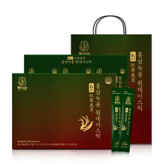 동의삼 6년근 홍삼녹용 원데이스틱, 30포, 3개