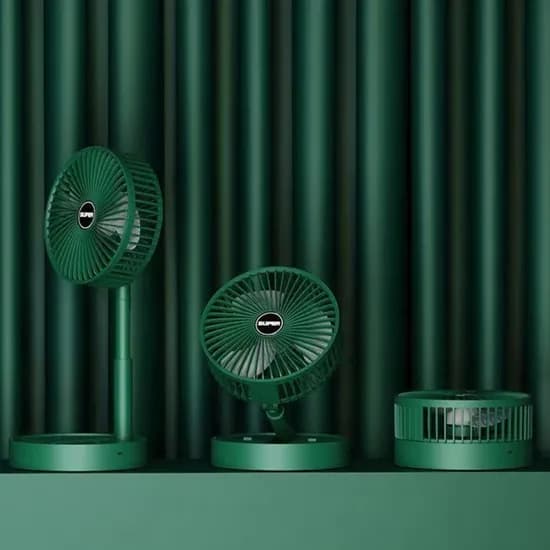 3단 접이식 휴대용 무선 선풍기, 화이트