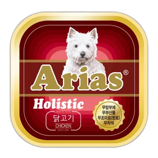 아리아스 홀리스틱 애견 강아지 통조림 캔, 4종혼합, 100g, 32개, 2박스