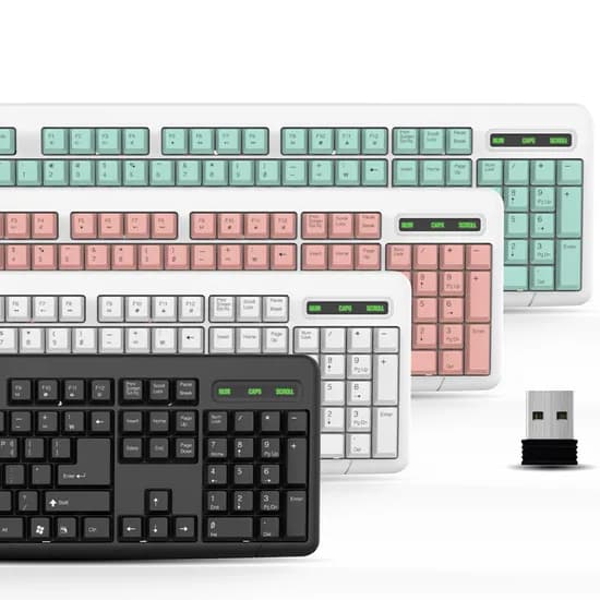 QSENN K1000 무선 멤브레인 키보드 화이트 1개