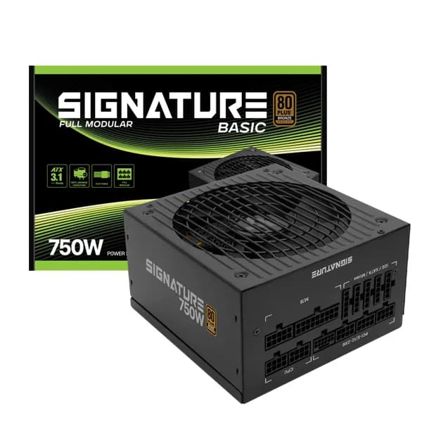 AONE 시그니처 750W 80PLUS BRONZE 풀모듈러 베이직 ATX 3.1 블랙