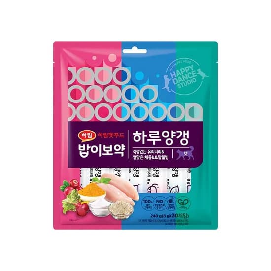 하림펫푸드 밥이보약 CAT 하루양갱, 버라이어티팩, 8g, 30개입, 1봉