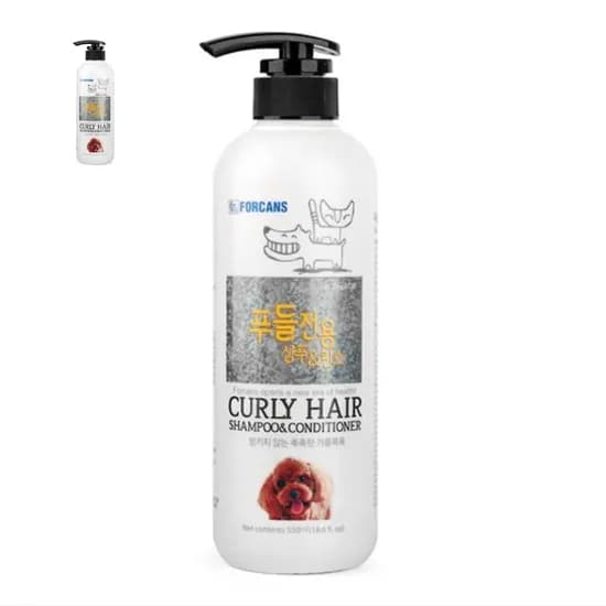 포켄스 푸들 전용 곱슬 모발 강아지 반려견 샴푸 린스 550ml