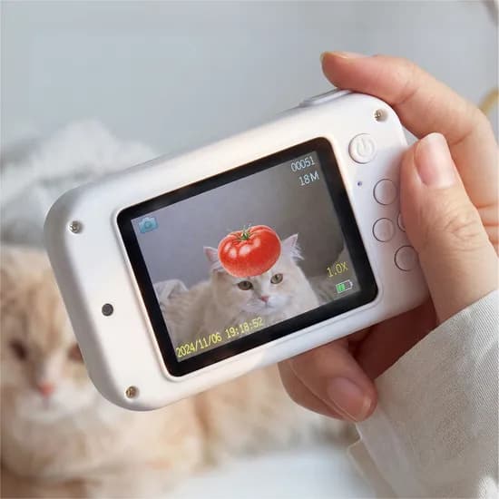 휴그 말랑 디지털 카메라, 밀크, 스티커(코지띵스), 리뷰약속(스트랩(냥이)), 1개