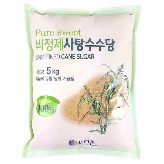 우리존 퓨어스윗 비정제 사탕수수당 5kg 1개