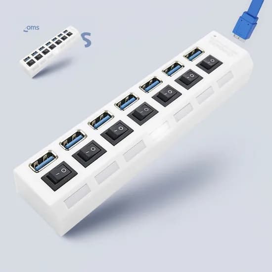 컴스마트 USB 허브 7포트 무전원 USB 3.0 개별 스위치 BT773, 1개