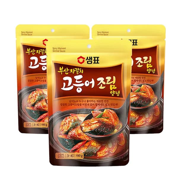 샘표 부산자갈치 고등어조림 양념 150g 3개