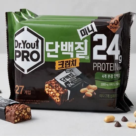 오리온 닥터유 프로 단백질바 크런치 미니 단백질간식 280g 2팩