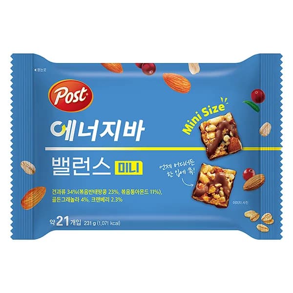 포스트 에너지바 밸런스 미니 231g 1봉
