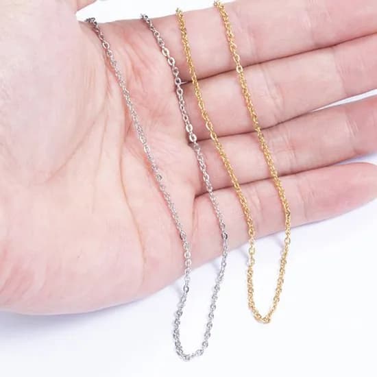 EUM WHITE LABEL 목걸이 체인 6038, 골드체인, 1.5mm, 40+5cm