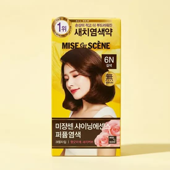 미쟝센 올뉴 샤이닝에센스 염모제 6N 갈색 100g 2개