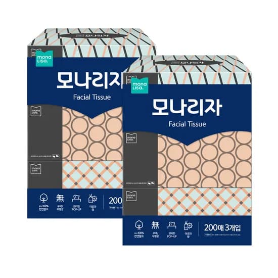 모나리자 향기나는 미용티슈 200매 3개입 2개