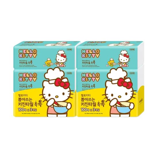헬로키티 뽑아쓰는 키친타월 100매 3개입 2팩