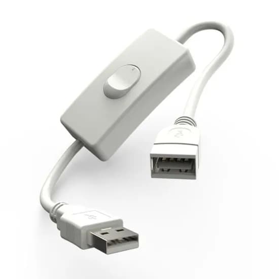 엠비에프 USB 전원 스위치 연장 케이블 화이트 28cm 1개