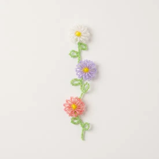 한송이 신꾸 꽃 파츠 퍼플 2개