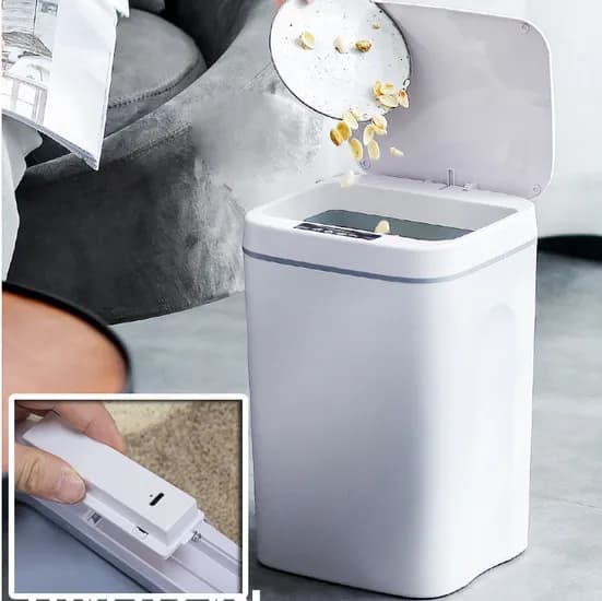 스마트 LED 센서휴지통 블루 16L