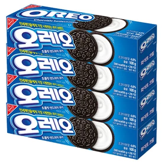 오레오 화이트크림, 100g, 4개