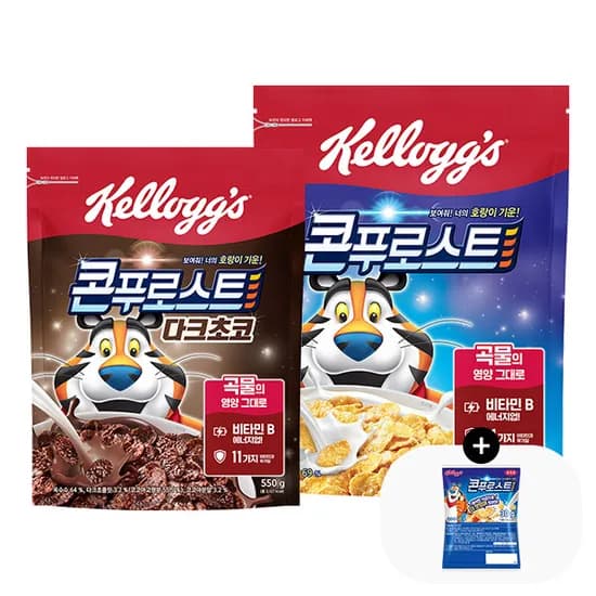 켈로그 콘푸로스트, 600g, 1개 + 다크초코, 550g, 1개