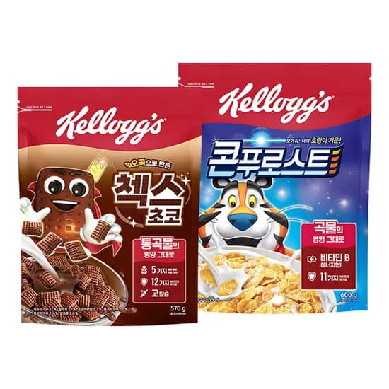켈로그 콘푸로스트 600g 외 첵스 570g 1세트