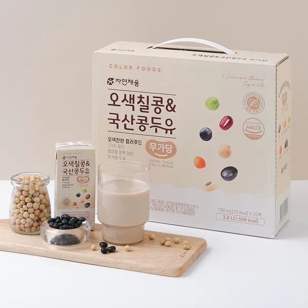 자연채움 오색칠콩&국산콩두유 무가당 190ml 40개