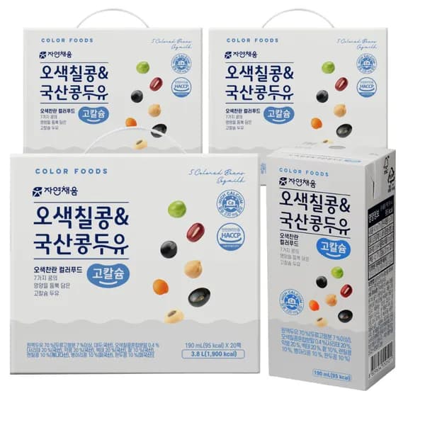 오색칠콩 국산콩두유 고칼슘 190ml 60개 32,800원