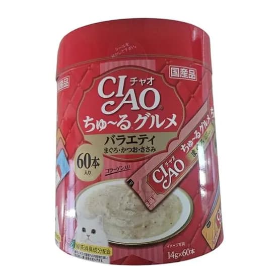 이나바 챠오츄르 구루메, 참치 가다랑어 닭가슴살, 14g, 60개